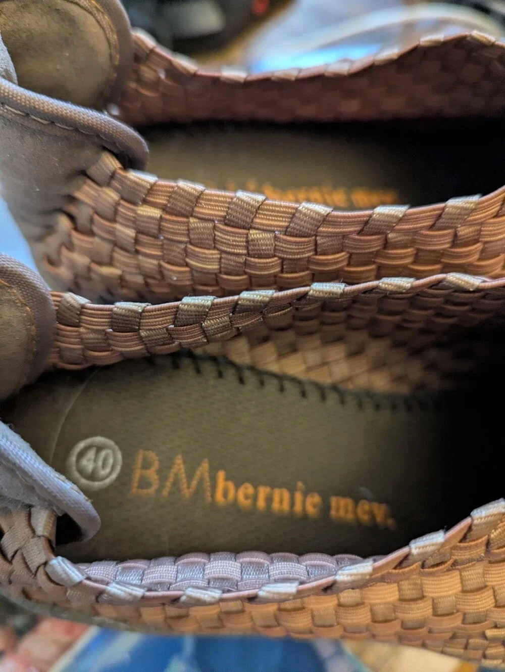 Exc Bernie Mev Copper Woven Elasticslipon  Wedged Botties Sz 40 (9US)